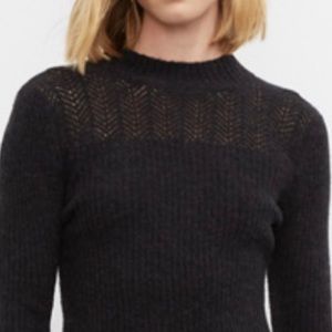Club Monaco Semi Sheer Pointelle-Stitched Shoulder Yoke Sweater, New Tags On